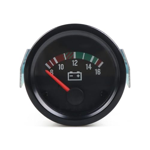 Dyno Racing 2" 52mm Electronic Car Voltmeter Pointer Volt Gauge Voltage Meter Yellow Light Car Meter Read 8-16V