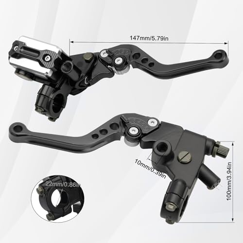 Motorcycle 7/8" 22mm Handlebar Brake Master Cylinder Clutch Lever - color: Black
