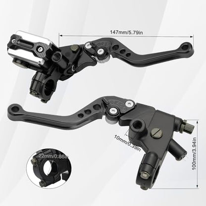 Motorcycle 7/8" 22mm Handlebar Brake Master Cylinder Clutch Lever - color: Black
