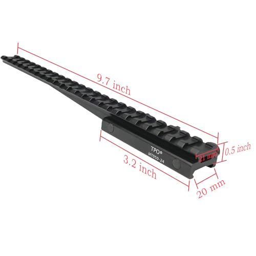 24-Slot Picatinny Rail Riser Mount (1"/0.83"/0.5" Height), 10" Length Flat Top Mount Adapter and Optics Riser Mount - style: Low - 0.5"