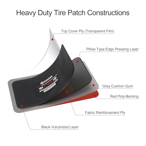 SUNSOUL 10Pcs Radial Tire Patches, 4.73" x 2.75" Heavy Duty Tire Patches - size: 4.73*2.75
