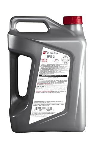 Idemitsu IFG3 0W-16 SP/GF-7B Full Synthetic Motor Oil – 5 Qt, Case of 4 - size: 5 Quart, style: 4 Pack