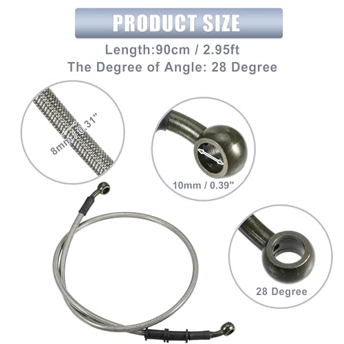 uxcell 1 Set 90cm 2.95ft Motorcycle Brake Clutch Line Hose Universal - size: 90CM