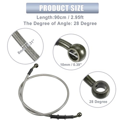 uxcell 1 Set 90cm 2.95ft Motorcycle Brake Clutch Line Hose Universal - size: 90CM