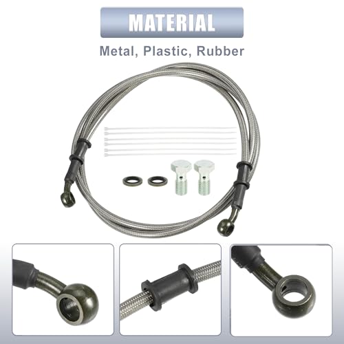 uxcell 1 Set 1.6m 5.25ft Motorcycle Hydraulic Brake Line Hose Universal - size: 160CM