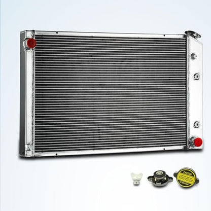 CC716 4 Row Aluminum Radiator Compatible With Chevy C10 C20 C30 K10 K20 K30 GMC C2500 5.7L 1973-1987 74 74 75 76 77 78 4 Row Core radiators