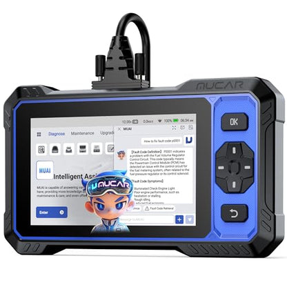 MUCAR 632 AI Bidirectional Scan Tool, 15 Reset Services ABS/ADBLUE/SRS/BMS/EPB/ETS/INJEC/Oil/SAS/TPMS OBD2 Diagnostic Scanner for 4 System, Active Test, AutoAuth, CANFD, AutoVIN, Lifetime Free Update