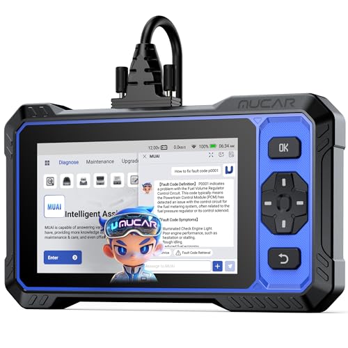 MUCAR 632 AI Bidirectional Scan Tool, 15 Reset Services ABS/ADBLUE/SRS/BMS/EPB/ETS/INJEC/Oil/SAS/TPMS OBD2 Diagnostic Scanner for 4 System, Active Test, AutoAuth, CANFD, AutoVIN, Lifetime Free Update