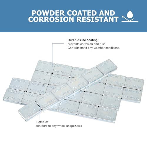 AAIN 4box 1/2oz,Stick on Adhesive Wheel Weights,288pcs,48strips/Box,Grey