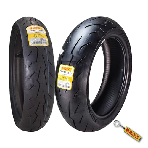 Pirelli Diablo Rosso IV Front & Rear Tire Set 110/70 ZR 17 & 190/55 ZR 17 - size: 110/70 ZR 17 54H; 190/55 ZR 17