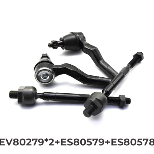 Front Inner & Outer Tie Rod Ends Kit for Nissan 350Z 2003-2009 - size: EV80279 ES80579 ES80578