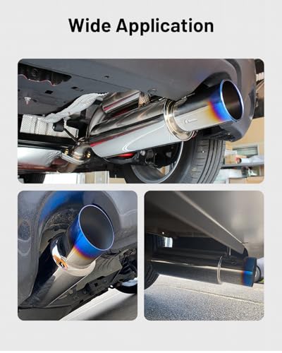 EVIL ENERGY 2 inch Muffler 2" Inlet (OD) 3" Outlet Exhaust Muffler - color: Blue, size: 2" Inlet 3" Outlet