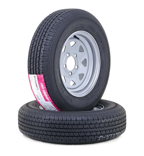 Free Country Trailer Tire Wheel ST175/80R13 6PR 91N 5X4.5" Silver Spoke Pk2