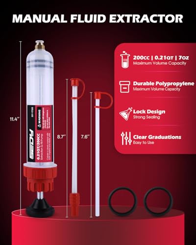 SEDY Fluid Extractor - 200cc Multi-Purpose Syringe, Oil Suction Pump, Manual Extraction and Filling Pump, Automotive Oil Syringe - style: 200CC
