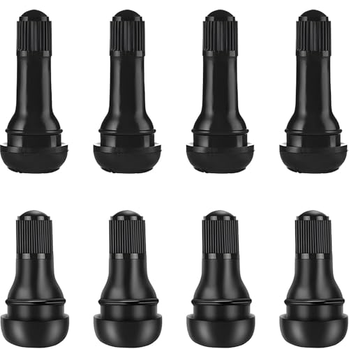 4PCS TR412 + 4PCS TR413 Tubeless Tire Valve Stems, Rubber Snap-in
