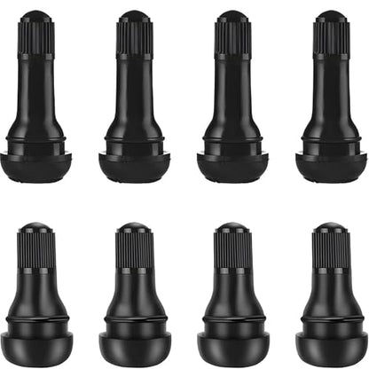4PCS TR412 + 4PCS TR413 Tubeless Tire Valve Stems, Rubber Snap-in