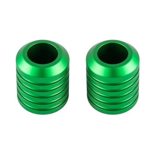 Advanblack CNC Aluminum Motorcycle Frame Sliders – Crash Bar Slider for Harley 1-1/4” Flat Out & Highway Crash Bars/Saddlebag Guards – Red, Gold, Black, Silver – Bolt-On Pair with Screws (Green CNC) - color: Green CNC