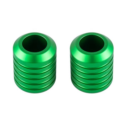 Advanblack CNC Aluminum Motorcycle Frame Sliders – Crash Bar Slider for Harley 1-1/4” Flat Out & Highway Crash Bars/Saddlebag Guards – Red, Gold, Black, Silver – Bolt-On Pair with Screws (Green CNC) - color: Green CNC