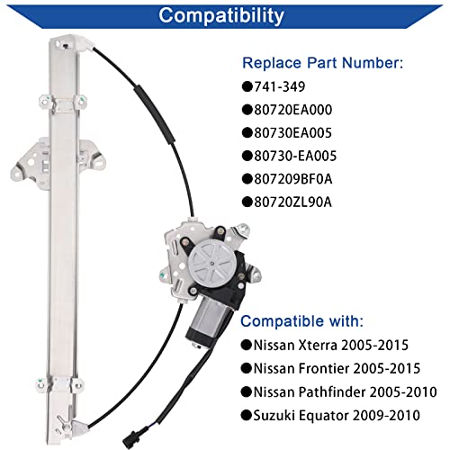 Obaee Window Regulator with Motor Front Right Passenger Side, OE 741-349 - size: Front Right Passenger Side