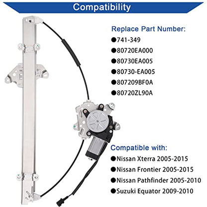 Obaee Window Regulator with Motor Front Right Passenger Side, OE 741-349 - size: Front Right Passenger Side
