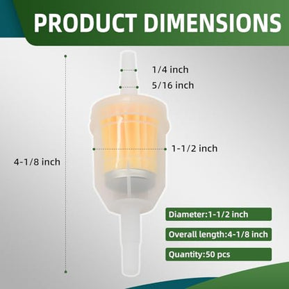 Fuel Filter Gas InlineCompatible with Small Tractors Lawn Movers