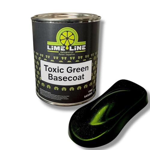 LiME LiNE Shadow LiNE Automotive Basecoat - Changes with Light - Black in the Shadows, Dazzling Metallic Under Light - 2K Clearcoat Topcoat Required (Toxic Green Fade, 1 Pint) - color: Toxic Green Fade, size: 16 Fl Oz (Pack of 1)