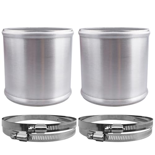 AC PERFORMANCE OD 4" Aluminum Tube Hose Joiner 2PCS with Clamps - size: 4" (102mm) - 2PCS