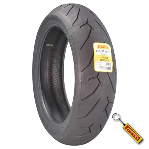 Pirelli Diablo Rosso II 180/55 ZR 17 M/C (73W) TL Rear Motorcycle Tire - size: 180/55ZR17