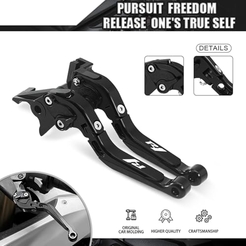 MFGZD for R1 Black Motorcycle Brake Clutch Levers Foldable Extendable Long - style: R1 Black
