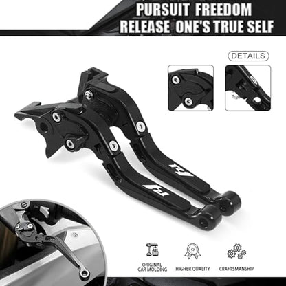 MFGZD for R1 Black Motorcycle Brake Clutch Levers Foldable Extendable Long - style: R1 Black