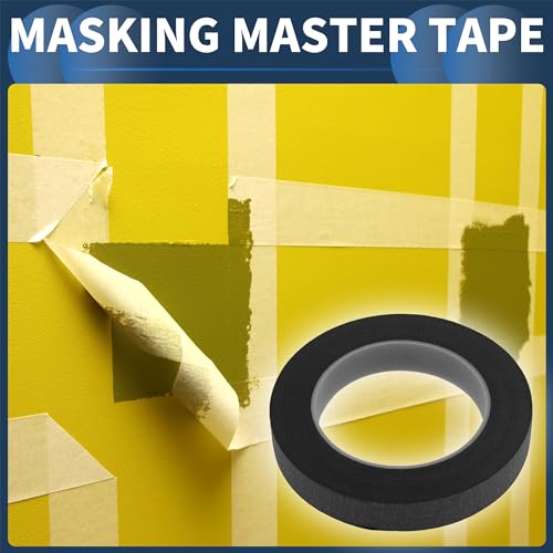 Masking Tape, 0.8 Inches x 32.8 Yards DIY Car Auto Paint Painters Tape Black, 1 Pc - color: Black, size: 0.8 Inches x 32.8 Yards