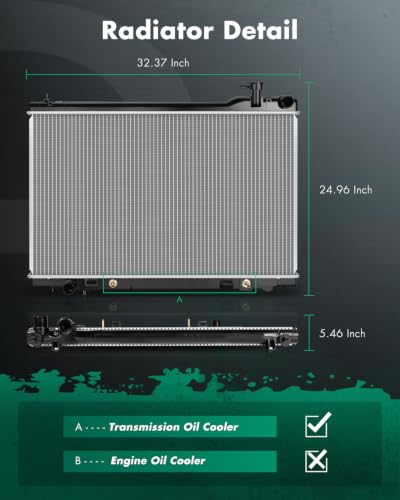 SCITOO 2683 Aluminum Radiator for INFINITI for FX35 2003-2004 2006-08 3.5L - size: Large