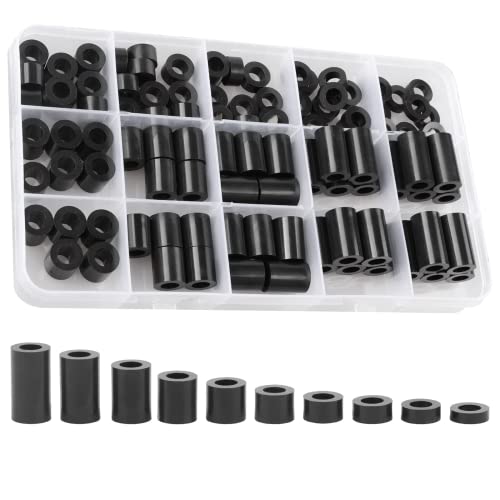 Exqutoo Black ABS Round Washers ID 6.2mm, OD 11mm - color: Black/6.2mm