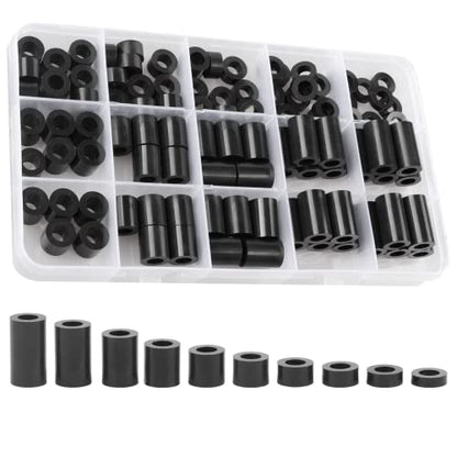 Exqutoo Black ABS Round Washers ID 6.2mm, OD 11mm - color: Black/6.2mm