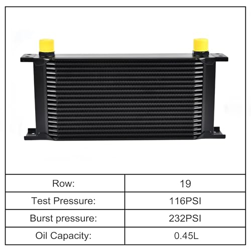 EVIL ENERGY 19 Row Oil Cooler, 10AN Engine Oil Cooler Universal - size: 19 Row