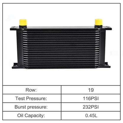 EVIL ENERGY 19 Row Oil Cooler, 10AN Engine Oil Cooler Universal - size: 19 Row