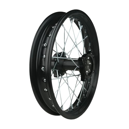 Steel Rear Rim Wheel Disk Brake Apollo SSR 50cc 125cc 150cc XR CRF DB17 Dirt Pit Bike Chines Made Dirt Bikes 12mm 15mm Axle Shaft (14 Inch 15mm Axle, Black) - color: Black, size: 14 inch wheel, 0.59 inch axle