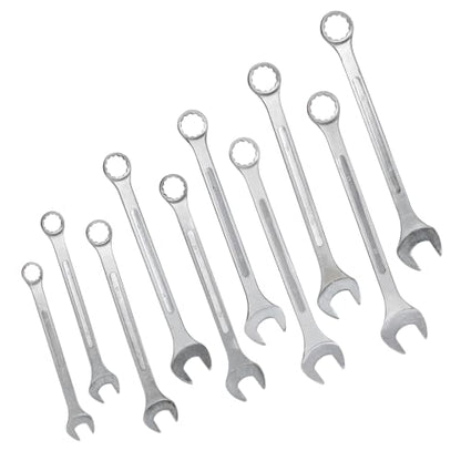 Jumbo Combination Wrench Set, 10-Piece Metric (34-50mm), Chrome Plated, Green Storage Bag - Most Complete Metric, INCLUDES 44mm & 45mm for Better Coverage, Chrome Professional - color: 10-piece Metric (34-50mm), Chrome