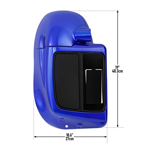 Green-L Blue Lower Vented Leg Fairing and LED Turn Signals Light Kit Fit for Harley Touring Road King Street Glide Electra Glide Ultra 2014-2024 - color: Blue-Glove Box