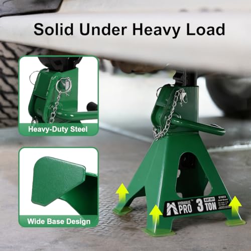Jack Stands 3 ton, Car Jack Stands with Double Security Locking, 1 Pair