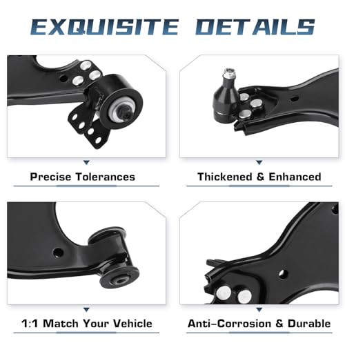 Front Lower Control Arm with Ball Joint Assembly + Sway Bars Outer Tie Rods Suspension kit for Buick Enclave 2008-2017 for Chevrolet Traverse 2007-2016 GMC Acadia Saturn Outlook K621231 K621232