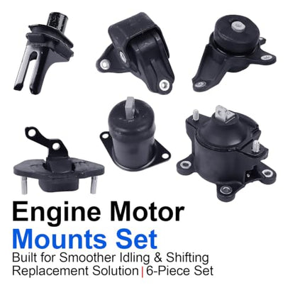 6PCS Engine Motor Mount Set Compatible with Accord TSX 2.4L 08-14 - size: 2008-2012 Honda Accord L4 2.4L