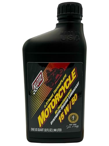 Klotz Motorcycle TechniPlate with Integrated Transmission, Hi-Performance Synthetic Motor Oil Lubricant for 4-Stroke Engines | 15W-50 – KL-815 – 1 Quart - size: 15W-50