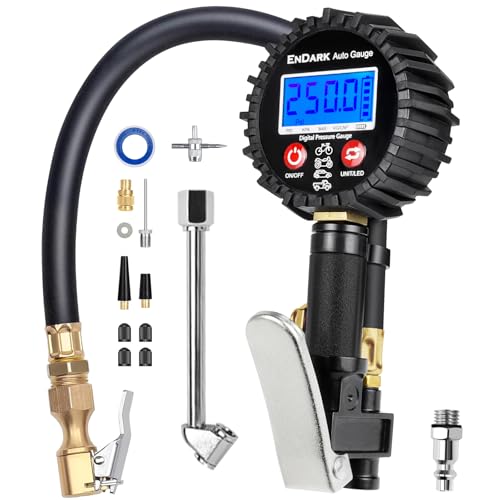 ENDARK Digital Tire Pressure Gauge with Inflator for Air Compressor - color: Black