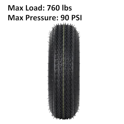 Garvee 2-Pack 4.80-8 Trailer Tires on 8” White Rims, 4 Lug on 4” Bolt Pattern, Load Range C 6PR, 760 lbs, Bias Ply Pre-Mounted for Utility/Boat/Camper Trailers - size: 4.80-8, style: 4 Lug