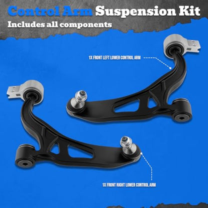 AUTOKAY 2PC Front Lower Control Arms for Ford Explorer 2011-2019, PIU 13-19 - size: 19.69''×19.49''×5.71''