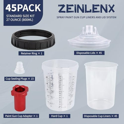 Disposable Paint Gun Cup, HVLP Paint Sprayer Gun Mixing Cups - size: 27 ounce