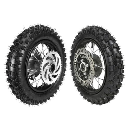 TDPRO 2.50-10 Front Wheel Tire & 3.00-10 Rear Wheel Tire for Mini Dirt Pit Bike Razor CRF50 XR50 - size: Front + Rear