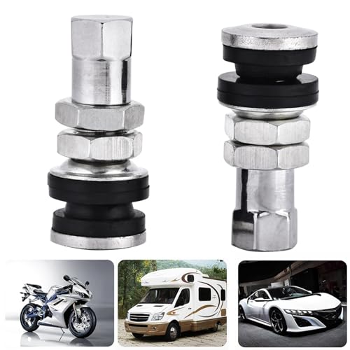 10-Pack TR161 Metal Tire Valve Stems with Rubber Seals for Motorcycles