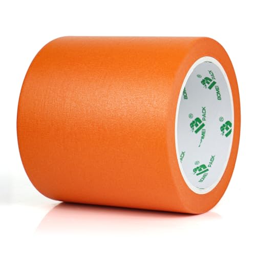 BOMEI PACK Wide Orange Painters Tape 4 Inches x 30 Yards, 3D Tape, 3D Printing Tape for Laser Cutting, 21-Day Clean Removal Wide Masking Tape - color: Orange